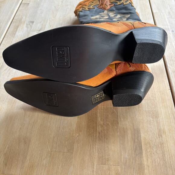 DINGO WOMEN'S STATEMENT LEATHER FLAME DETAIL WESTERN BOOTS SNIP TOE SIZE 9.5 NWT - Picture 5 of 11